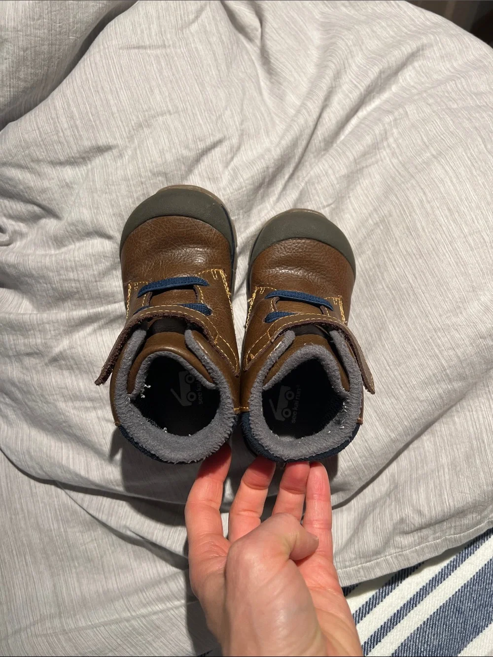 See Kai Run Brown and Navy Waterproof Toddler Boots